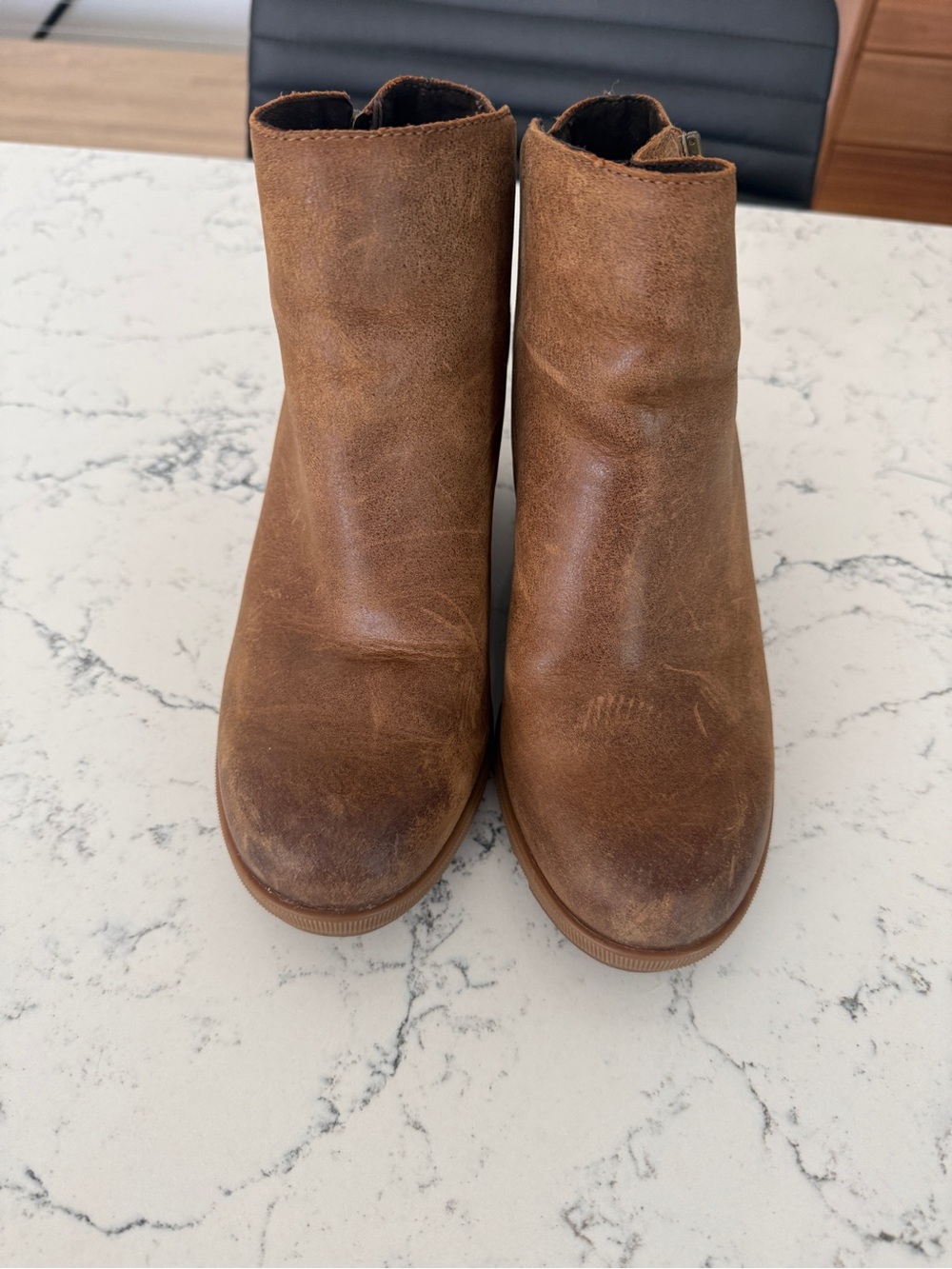 Sorel Brown Leather Ankle Booties